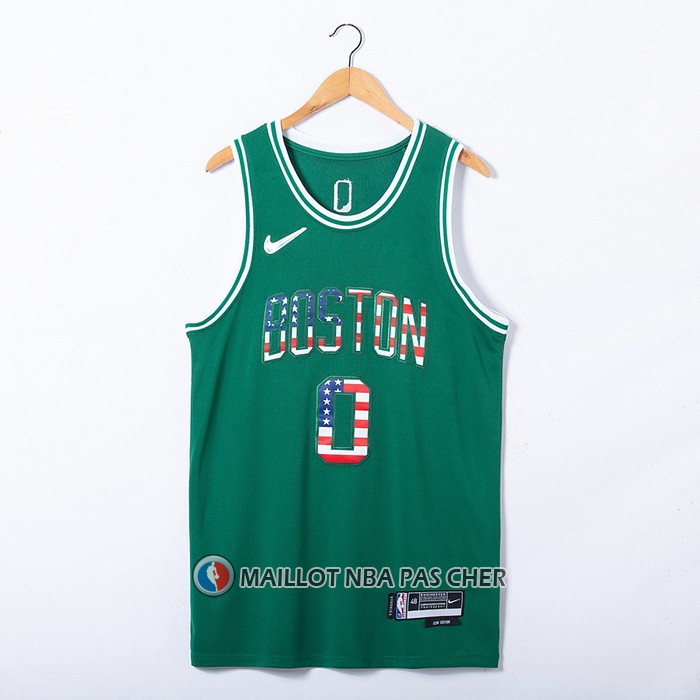 Maillot Boston Celtics Jayson Tatum NO 0 75th Bandera Edition Vert
